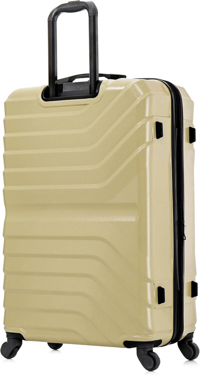 AURUM Hardside Luggage with Spinner Wheels | 20 in Durable Lightweight Carry on Suitcase for Travel | Zipper Clouser Suit Case with Gel Handles and Trolley | Green