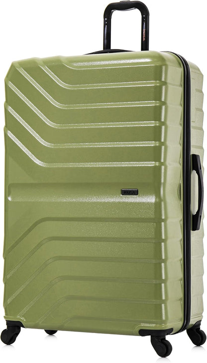 AURUM Hardside Luggage with Spinner Wheels | 20 in Durable Lightweight Carry on Suitcase for Travel | Zipper Clouser Suit Case with Gel Handles and Trolley | Green