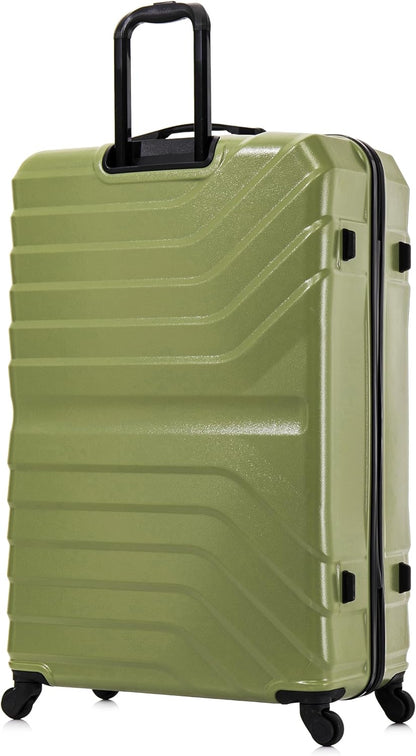 AURUM Hardside Luggage with Spinner Wheels | 20 in Durable Lightweight Carry on Suitcase for Travel | Zipper Clouser Suit Case with Gel Handles and Trolley | Green
