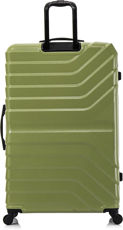 AURUM Hardside Luggage with Spinner Wheels | 20 in Durable Lightweight Carry on Suitcase for Travel | Zipper Clouser Suit Case with Gel Handles and Trolley | Green