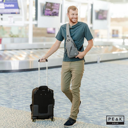 Travel Sling Bag. Compact Crossbody Bag | Lighter and Smaller than a Backpack | Lifetime Lost & Found ID Tag