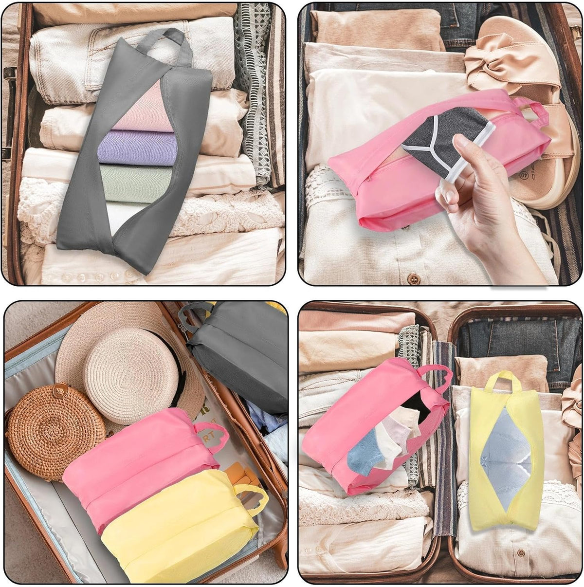 3pcs Travel Underwear Organizer Bag, Underwear Travel Bag with Handle, Bra & Sock Organizer Bags for Women Men Socks Lingerie and Small Clothes