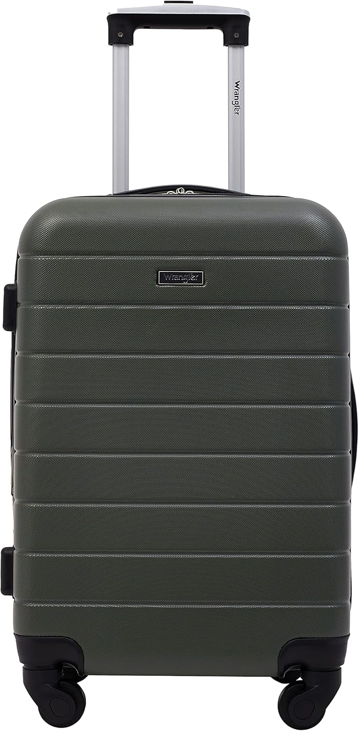 Smart Spinner Hardside Luggage, 22-Inch Carry-On, Olive Green