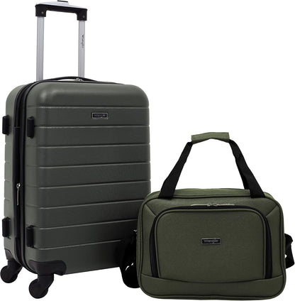 Smart Spinner Hardside Luggage, 22-Inch Carry-On, Olive Green