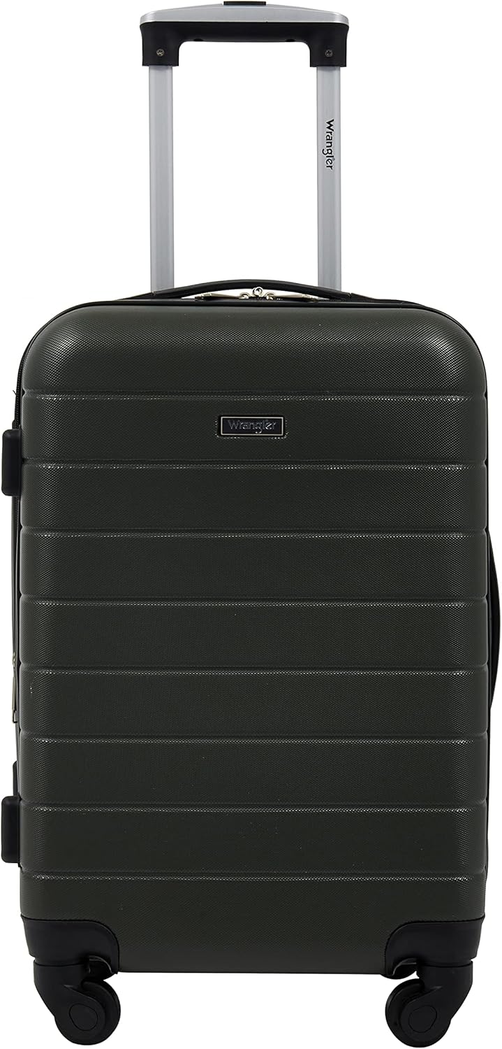 Smart Spinner Hardside Luggage, 22-Inch Carry-On, Olive Green