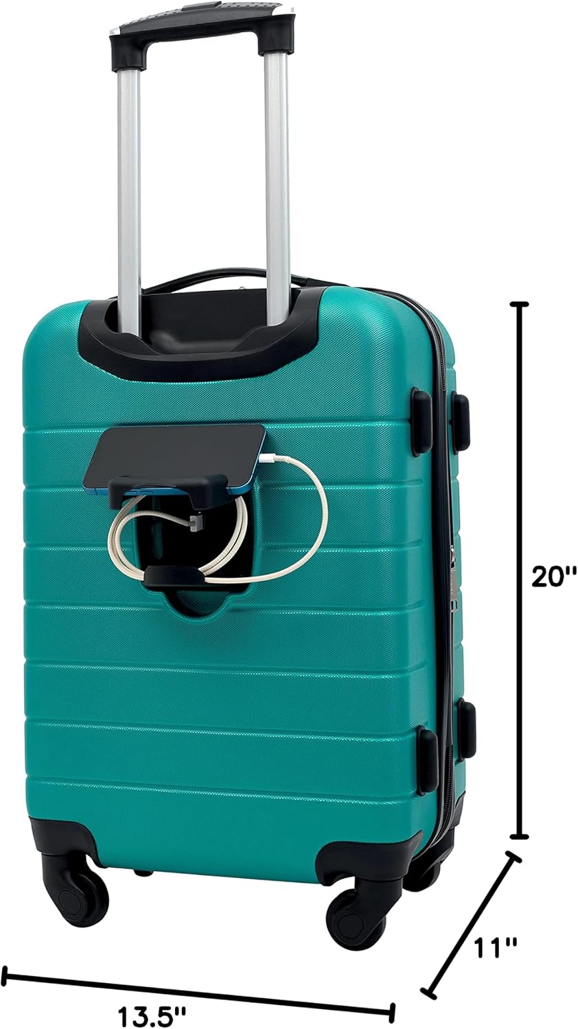 Smart Spinner Hardside Luggage, 22-Inch Carry-On, Olive Green