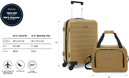 Smart Spinner Hardside Luggage, 22-Inch Carry-On, Olive Green