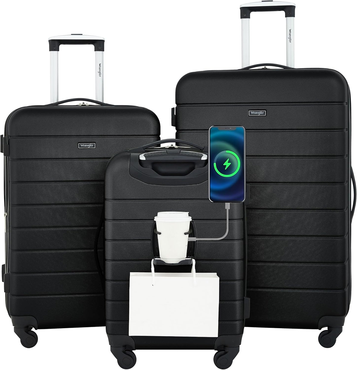 Smart Spinner Hardside Luggage, 22-Inch Carry-On, Olive Green