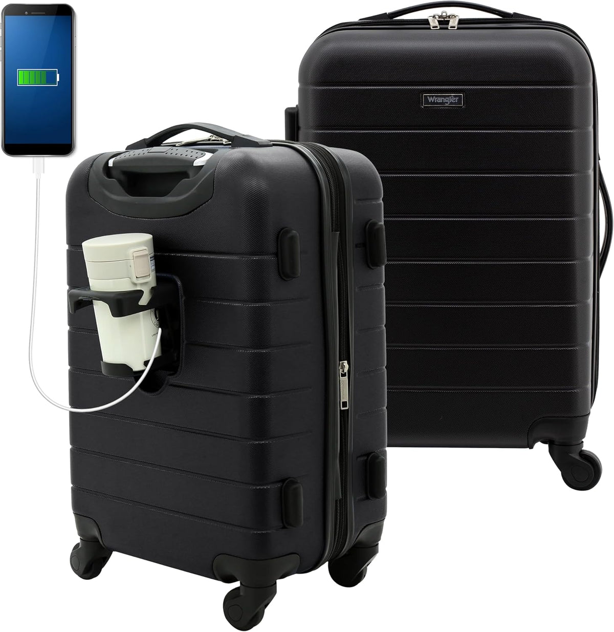 Smart Spinner Hardside Luggage, 22-Inch Carry-On, Olive Green