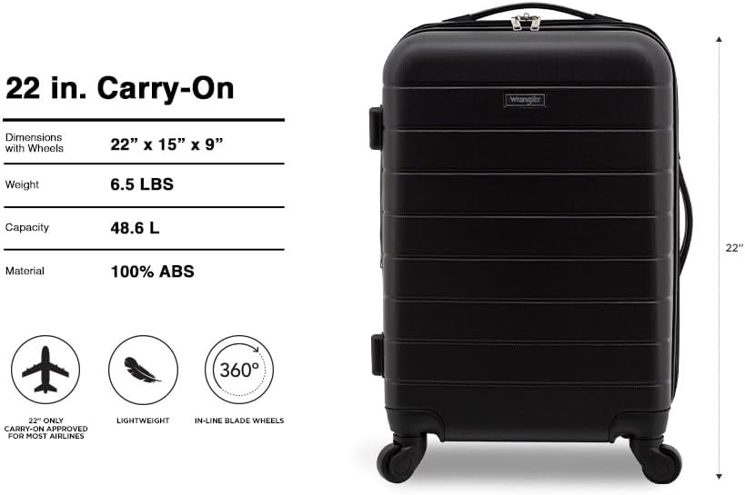 Smart Spinner Hardside Luggage, 22-Inch Carry-On, Olive Green
