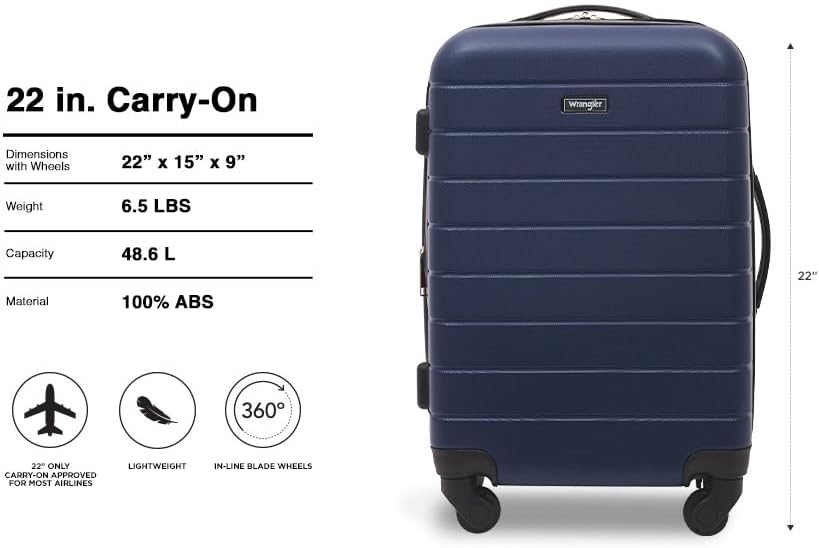 Smart Spinner Hardside Luggage, 22-Inch Carry-On, Olive Green