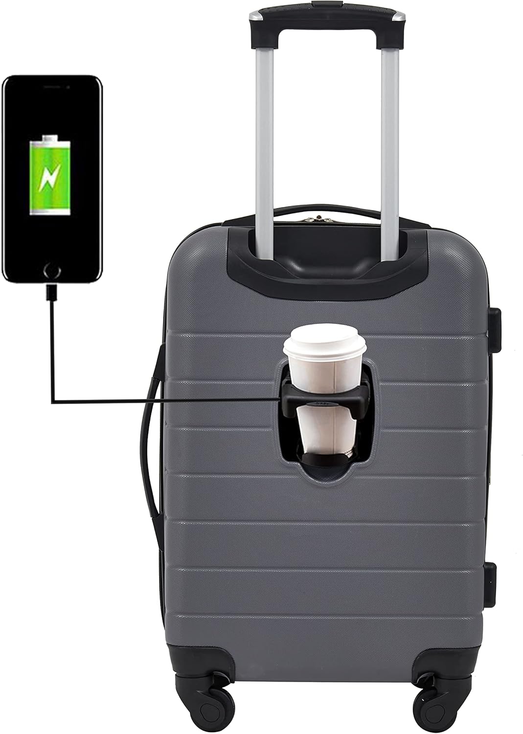 Smart Spinner Hardside Luggage, 22-Inch Carry-On, Olive Green