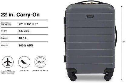 Smart Spinner Hardside Luggage, 22-Inch Carry-On, Olive Green