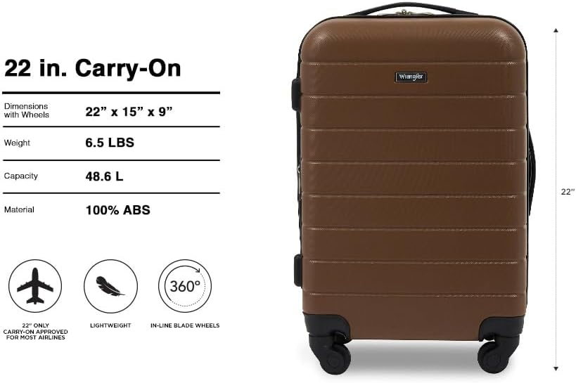 Smart Spinner Hardside Luggage, 22-Inch Carry-On, Olive Green