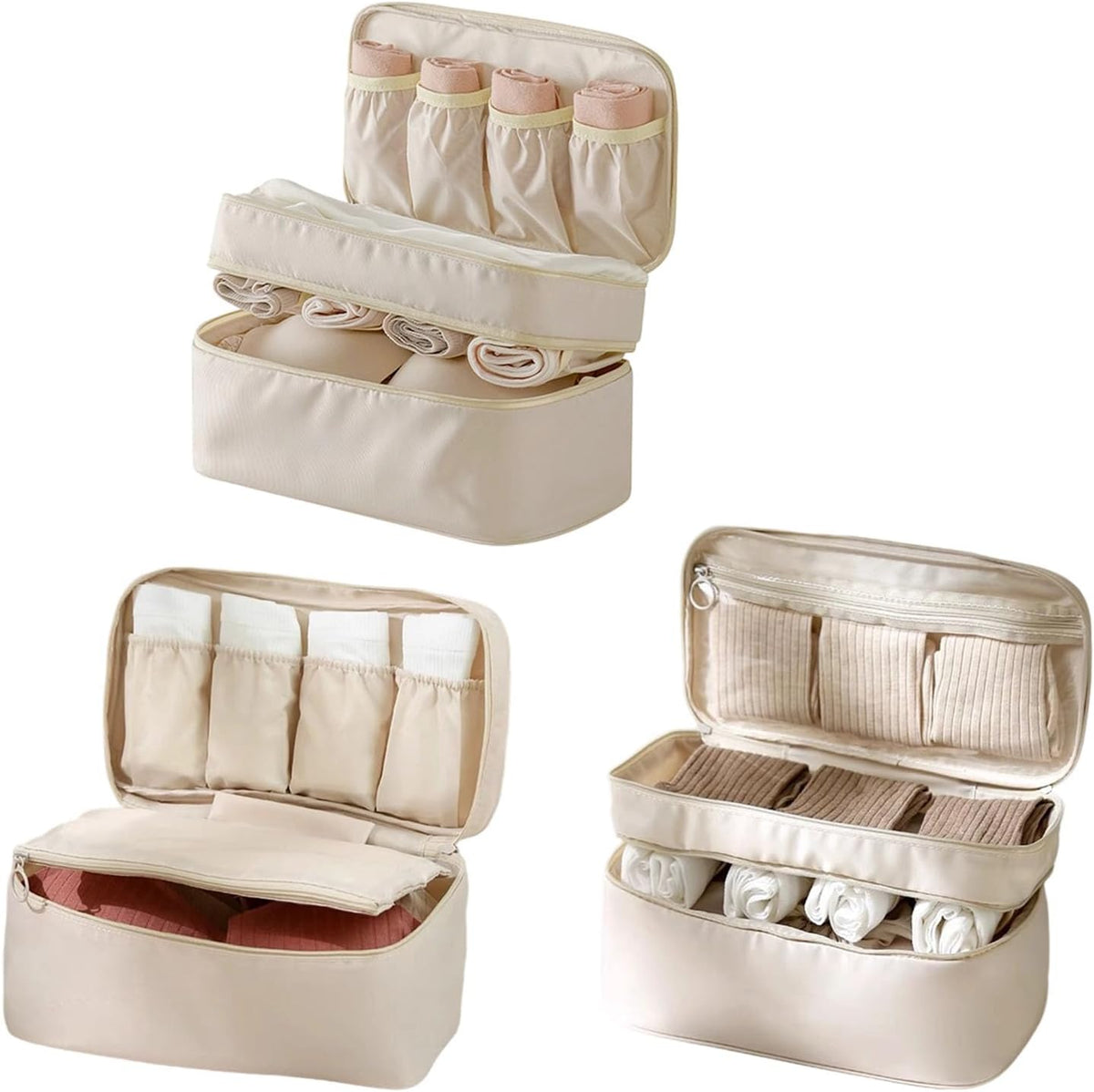 Travel Friendly Undergarment Organizers Sturdy Polyester for Business Trip and Vacations Breathable Delicates Storage Bag with Lockable Zipper for Sports Bras