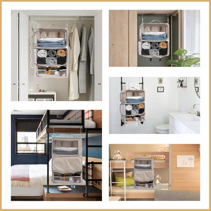 Hanging Shelves Travel Compression Packing Cube for Carry-on Luggage Suitcase Collapsible Transformable Garment Closet Organizers Large Capacity, Lightgrey, XL