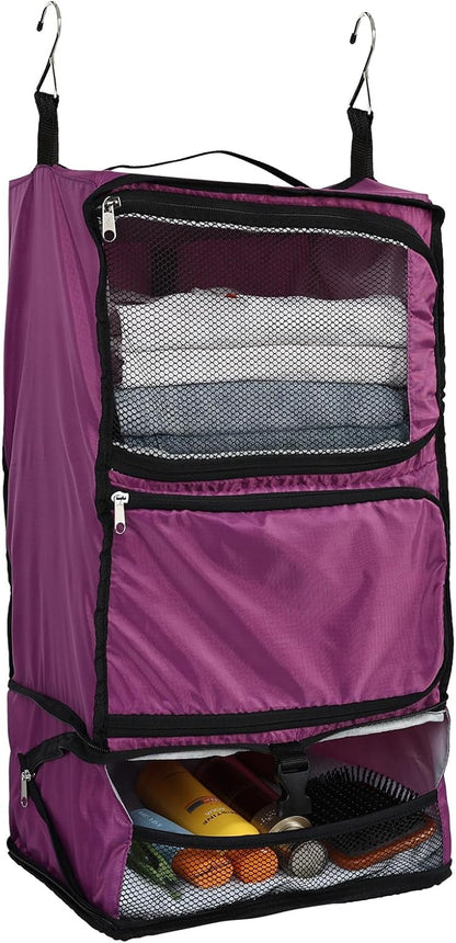 Hanging Shelves Travel Compression Packing Cube for Carry-on Luggage Suitcase Collapsible Transformable Garment Closet Organizers Large Capacity, Lightgrey, XL
