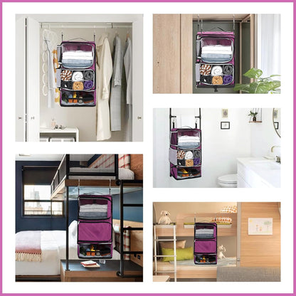 Hanging Shelves Travel Compression Packing Cube for Carry-on Luggage Suitcase Collapsible Transformable Garment Closet Organizers Large Capacity, Lightgrey, XL