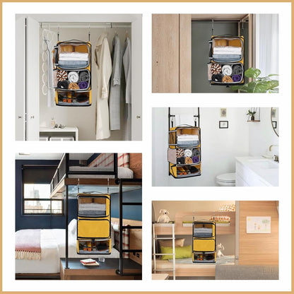 Hanging Shelves Travel Compression Packing Cube for Carry-on Luggage Suitcase Collapsible Transformable Garment Closet Organizers Large Capacity, Lightgrey, XL