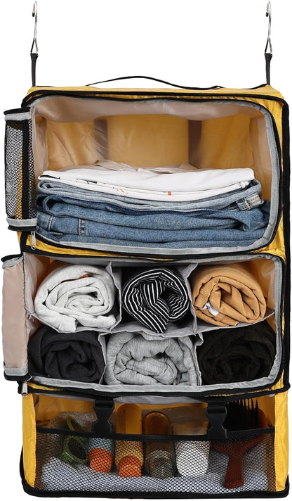 Hanging Shelves Travel Compression Packing Cube for Carry-on Luggage Suitcase Collapsible Transformable Garment Closet Organizers Large Capacity, Lightgrey, XL