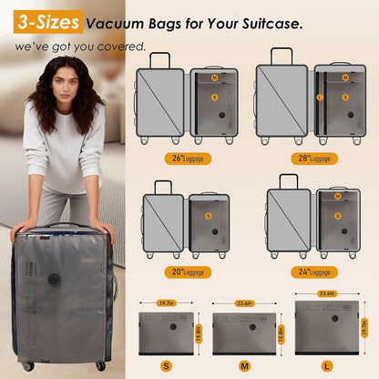 Rechargeable Wireless Pump Vacuum Bags, Portable Storage Bags for Travel and Home, Compression Packing Seal for Clothing, Clothes, Blankets, Luggage, Suitcase (9 Combo Travel Size)