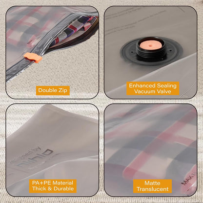 Rechargeable Wireless Pump Vacuum Bags, Portable Storage Bags for Travel and Home, Compression Packing Seal for Clothing, Clothes, Blankets, Luggage, Suitcase (9 Combo Travel Size)