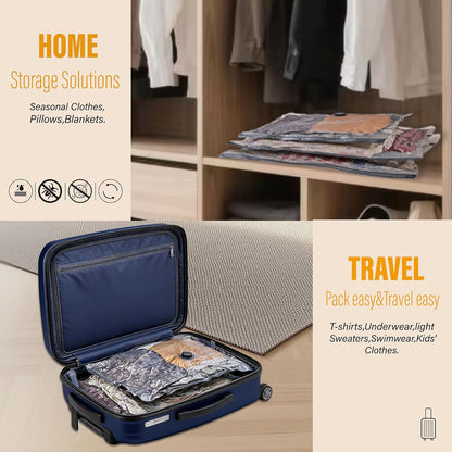 Rechargeable Wireless Pump Vacuum Bags, Portable Storage Bags for Travel and Home, Compression Packing Seal for Clothing, Clothes, Blankets, Luggage, Suitcase (9 Combo Travel Size)