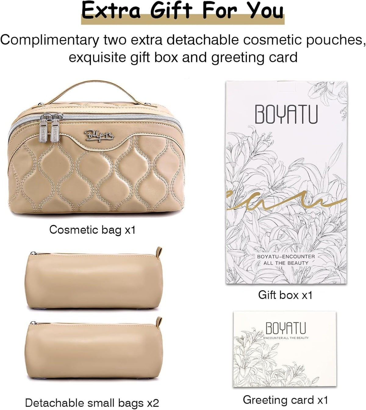 Travel Makeup Bag for Women: Large Cosmetic Bag Set of 3 - PU Leather Make up Bag with Compartments - Compact Waterproof Toiletry Bag with Divider & Handle (D-4-Red) - Colors A