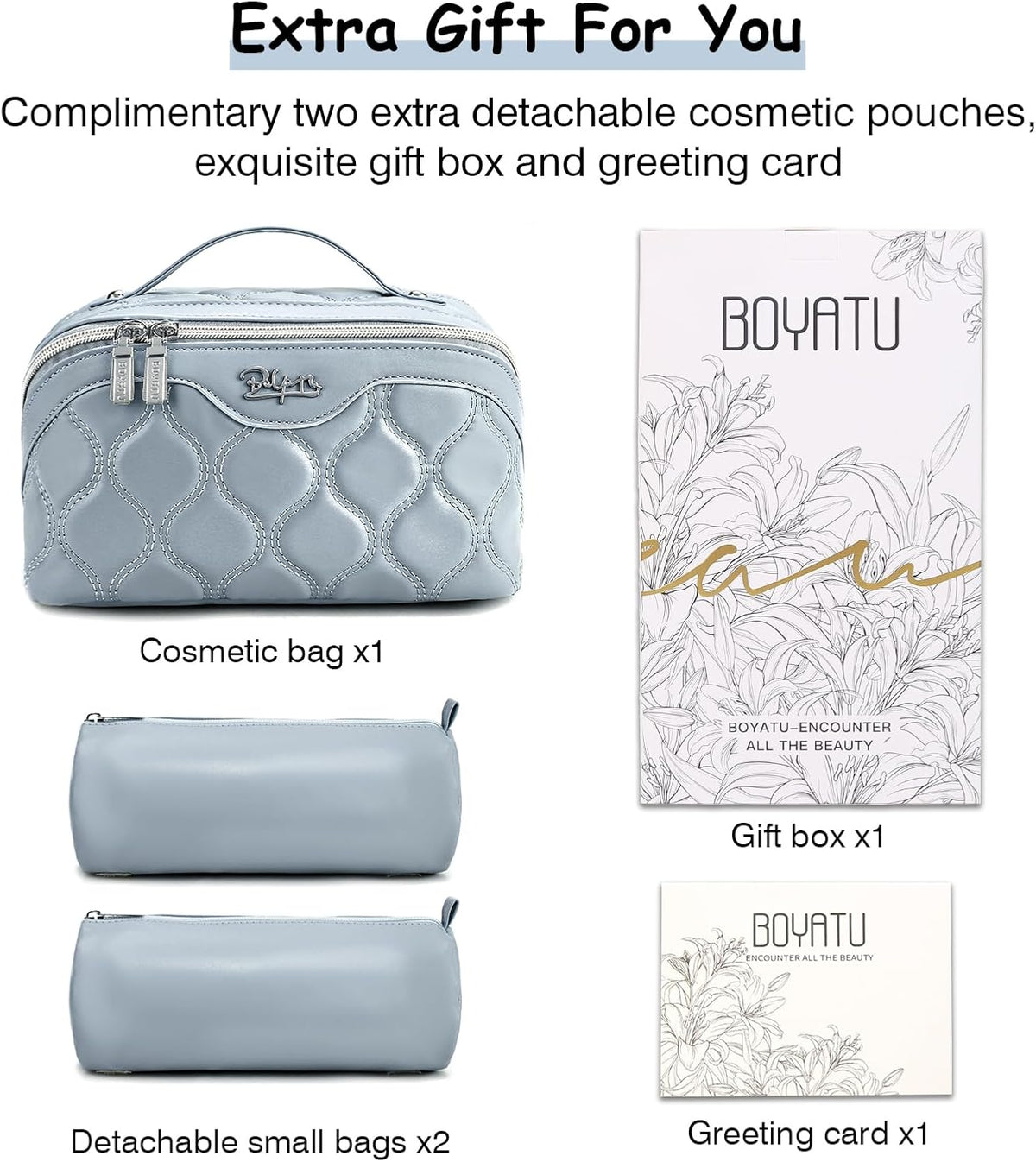 Travel Makeup Bag for Women: Large Cosmetic Bag Set of 3 - PU Leather Make up Bag with Compartments - Compact Waterproof Toiletry Bag with Divider & Handle (D-4-Red) - Colors A