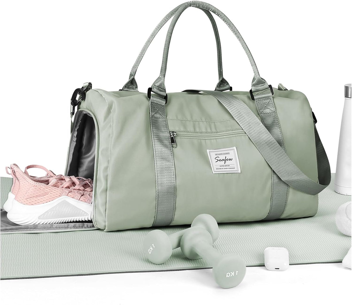 Gym Bag Womens Mens with Shoes Compartment and Wet Pocket Travel Duffel Bags for Women for Plane Sport Gym Tote Bag with Toiletry Bags Waterproof Weekend Overnight Carry on Bag Hospital Holdalls - Colors B