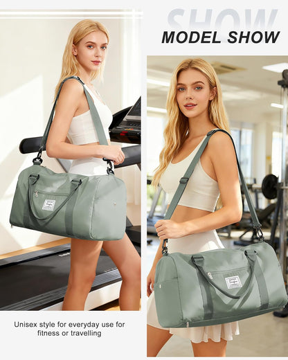 Gym Bag Womens Mens with Shoes Compartment and Wet Pocket Travel Duffel Bags for Women for Plane Sport Gym Tote Bag with Toiletry Bags Waterproof Weekend Overnight Carry on Bag Hospital Holdalls - Colors B