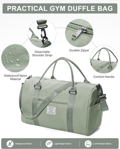 Gym Bag Womens Mens with Shoes Compartment and Wet Pocket Travel Duffel Bags for Women for Plane Sport Gym Tote Bag with Toiletry Bags Waterproof Weekend Overnight Carry on Bag Hospital Holdalls - Colors B