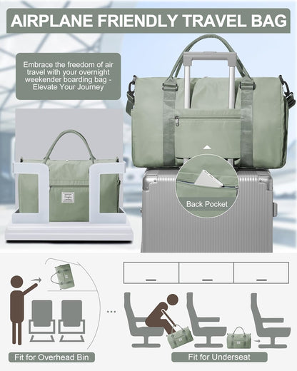 Gym Bag Womens Mens with Shoes Compartment and Wet Pocket Travel Duffel Bags for Women for Plane Sport Gym Tote Bag with Toiletry Bags Waterproof Weekend Overnight Carry on Bag Hospital Holdalls - Colors B