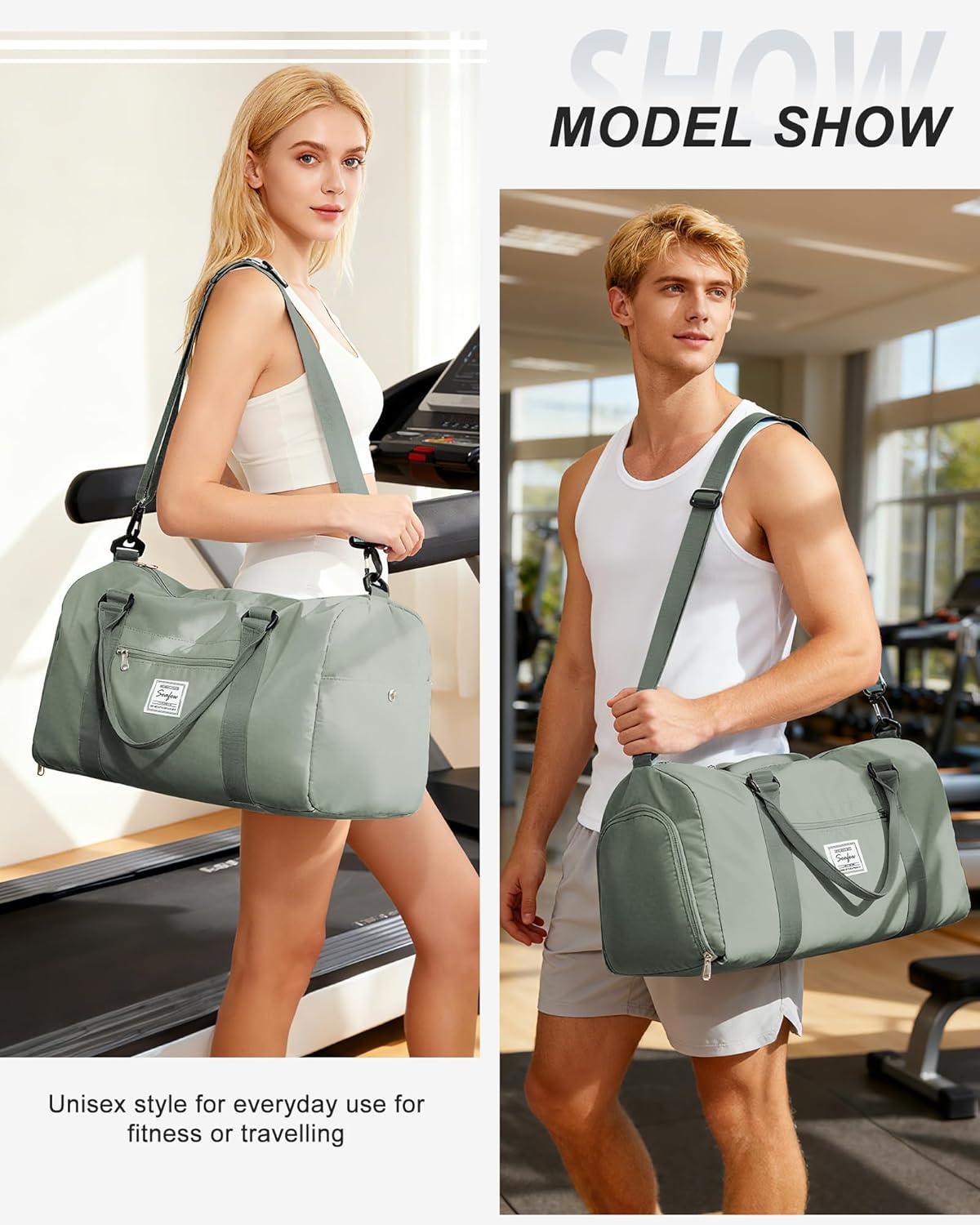 Gym Bag Womens Mens with Shoes Compartment and Wet Pocket Travel Duffel Bags for Women for Plane Sport Gym Tote Bag with Toiletry Bags Waterproof Weekend Overnight Carry on Bag Hospital Holdalls - Colors B