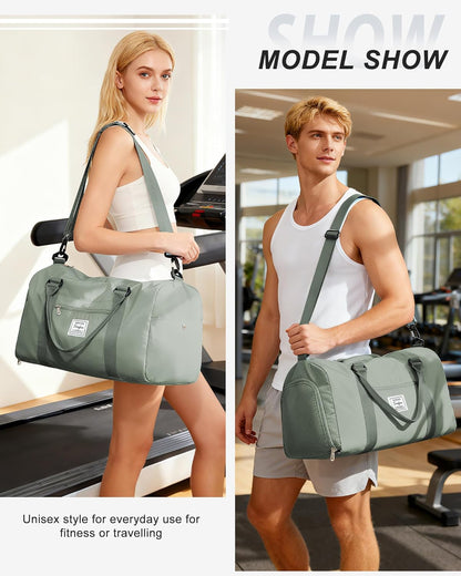 Gym Bag Womens Mens with Shoes Compartment and Wet Pocket Travel Duffel Bags for Women for Plane Sport Gym Tote Bag with Toiletry Bags Waterproof Weekend Overnight Carry on Bag Hospital Holdalls - Colors B