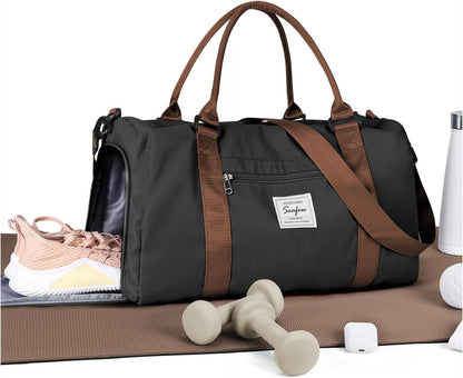 Gym Bag Womens Mens with Shoes Compartment and Wet Pocket Travel Duffel Bags for Women for Plane Sport Gym Tote Bag with Toiletry Bags Waterproof Weekend Overnight Carry on Bag Hospital Holdalls - Colors B