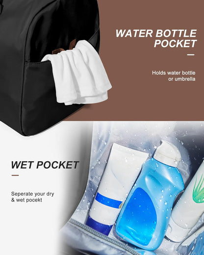 Gym Bag Womens Mens with Shoes Compartment and Wet Pocket Travel Duffel Bags for Women for Plane Sport Gym Tote Bag with Toiletry Bags Waterproof Weekend Overnight Carry on Bag Hospital Holdalls - Colors B