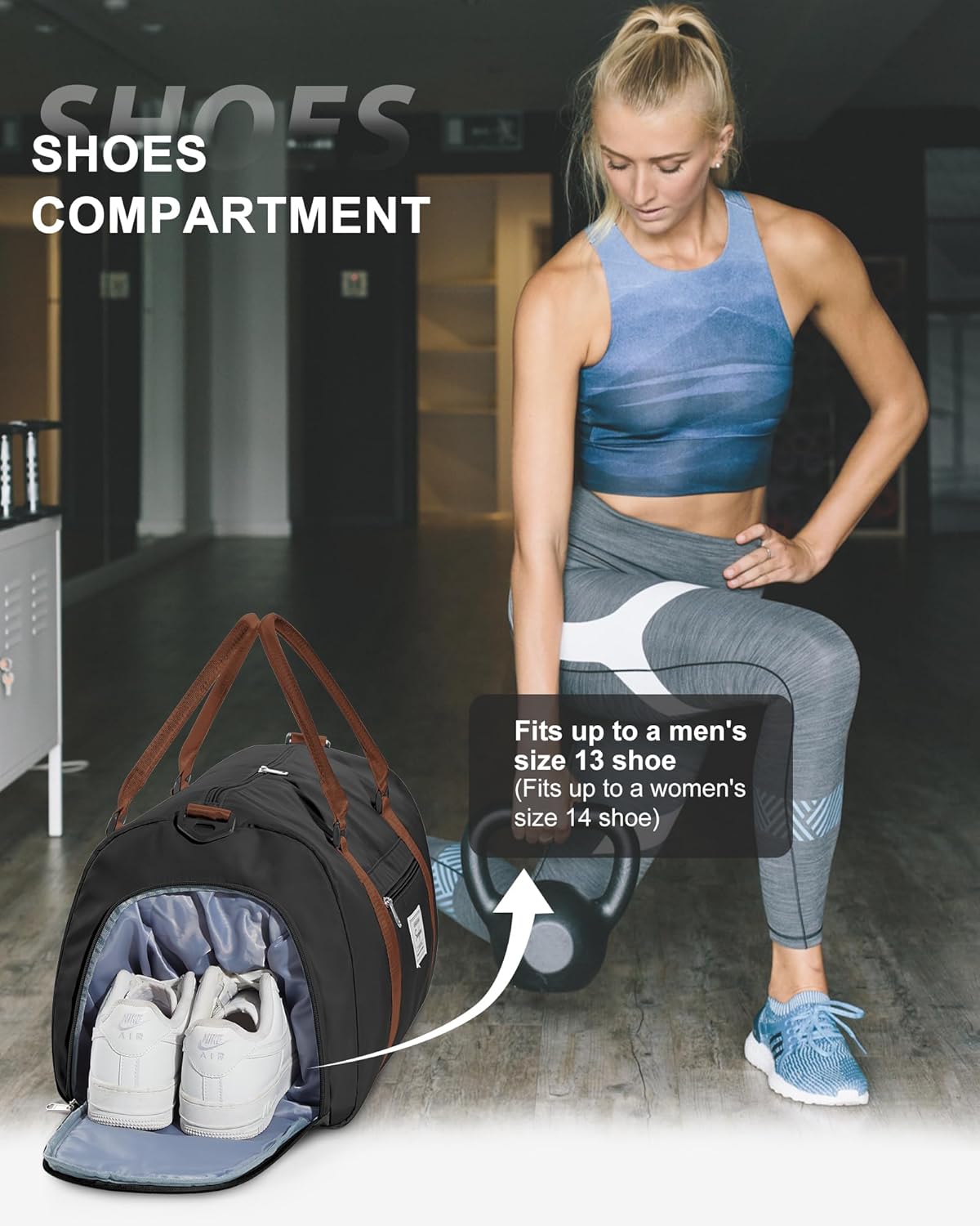 Gym Bag Womens Mens with Shoes Compartment and Wet Pocket Travel Duffel Bags for Women for Plane Sport Gym Tote Bag with Toiletry Bags Waterproof Weekend Overnight Carry on Bag Hospital Holdalls - Colors B