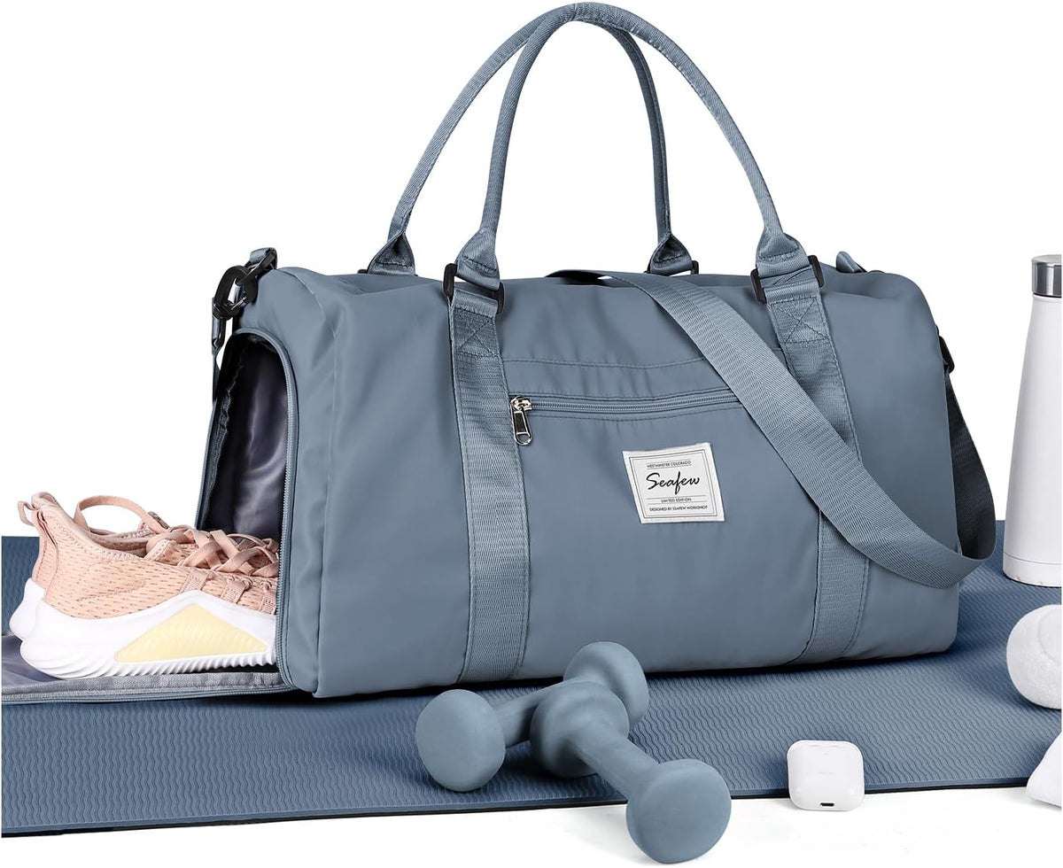 Gym Bag Womens Mens with Shoes Compartment and Wet Pocket Travel Duffel Bags for Women for Plane Sport Gym Tote Bag with Toiletry Bags Waterproof Weekend Overnight Carry on Bag Hospital Holdalls - Colors B