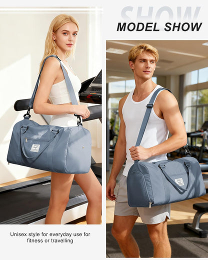 Gym Bag Womens Mens with Shoes Compartment and Wet Pocket Travel Duffel Bags for Women for Plane Sport Gym Tote Bag with Toiletry Bags Waterproof Weekend Overnight Carry on Bag Hospital Holdalls - Colors B