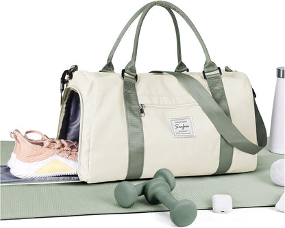 Gym Bag Womens Mens with Shoes Compartment and Wet Pocket Travel Duffel Bags for Women for Plane Sport Gym Tote Bag with Toiletry Bags Waterproof Weekend Overnight Carry on Bag Hospital Holdalls - Colors B