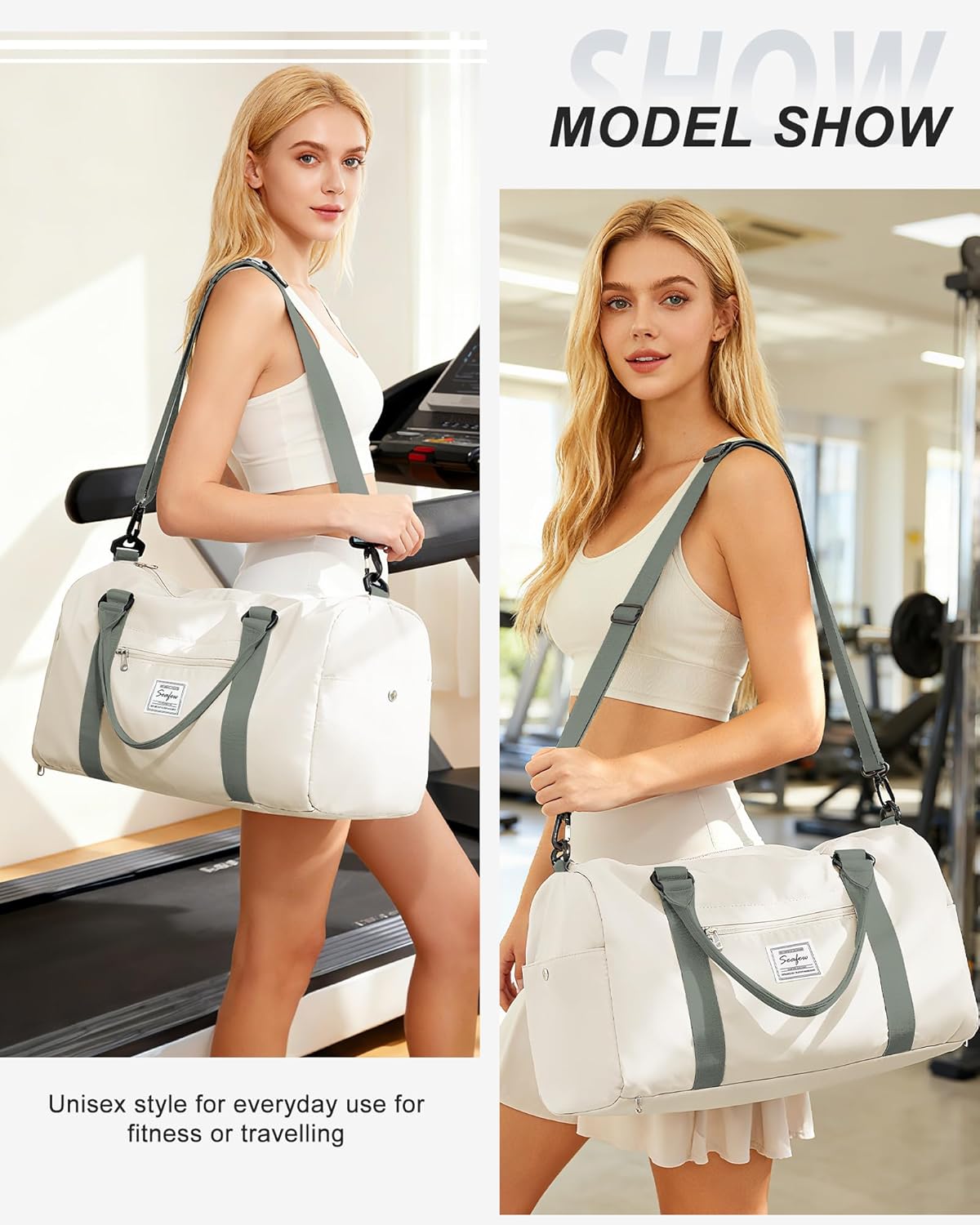 Gym Bag Womens Mens with Shoes Compartment and Wet Pocket Travel Duffel Bags for Women for Plane Sport Gym Tote Bag with Toiletry Bags Waterproof Weekend Overnight Carry on Bag Hospital Holdalls - Colors B