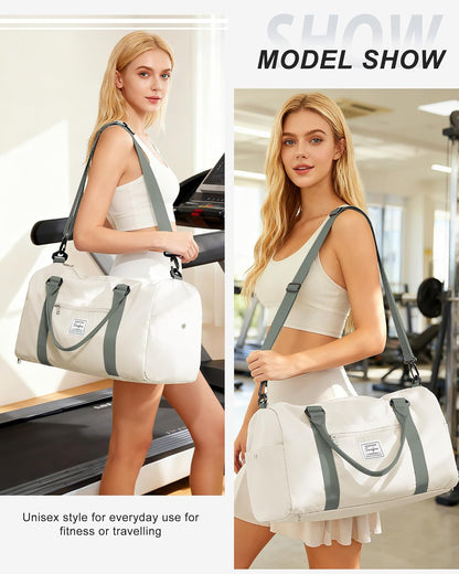 Gym Bag Womens Mens with Shoes Compartment and Wet Pocket Travel Duffel Bags for Women for Plane Sport Gym Tote Bag with Toiletry Bags Waterproof Weekend Overnight Carry on Bag Hospital Holdalls - Colors B