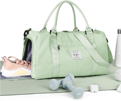 Gym Bag Womens Mens with Shoes Compartment and Wet Pocket Travel Duffel Bags for Women for Plane Sport Gym Tote Bag with Toiletry Bags Waterproof Weekend Overnight Carry on Bag Hospital Holdalls - Colors B
