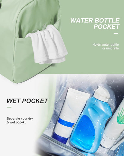 Gym Bag Womens Mens with Shoes Compartment and Wet Pocket Travel Duffel Bags for Women for Plane Sport Gym Tote Bag with Toiletry Bags Waterproof Weekend Overnight Carry on Bag Hospital Holdalls - Colors B