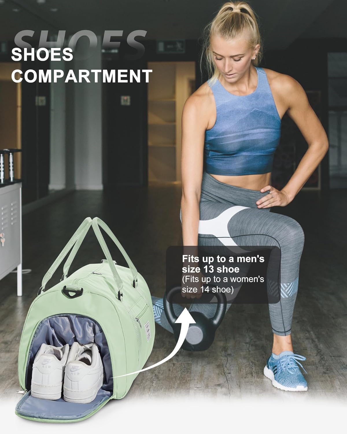 Gym Bag Womens Mens with Shoes Compartment and Wet Pocket Travel Duffel Bags for Women for Plane Sport Gym Tote Bag with Toiletry Bags Waterproof Weekend Overnight Carry on Bag Hospital Holdalls - Colors B