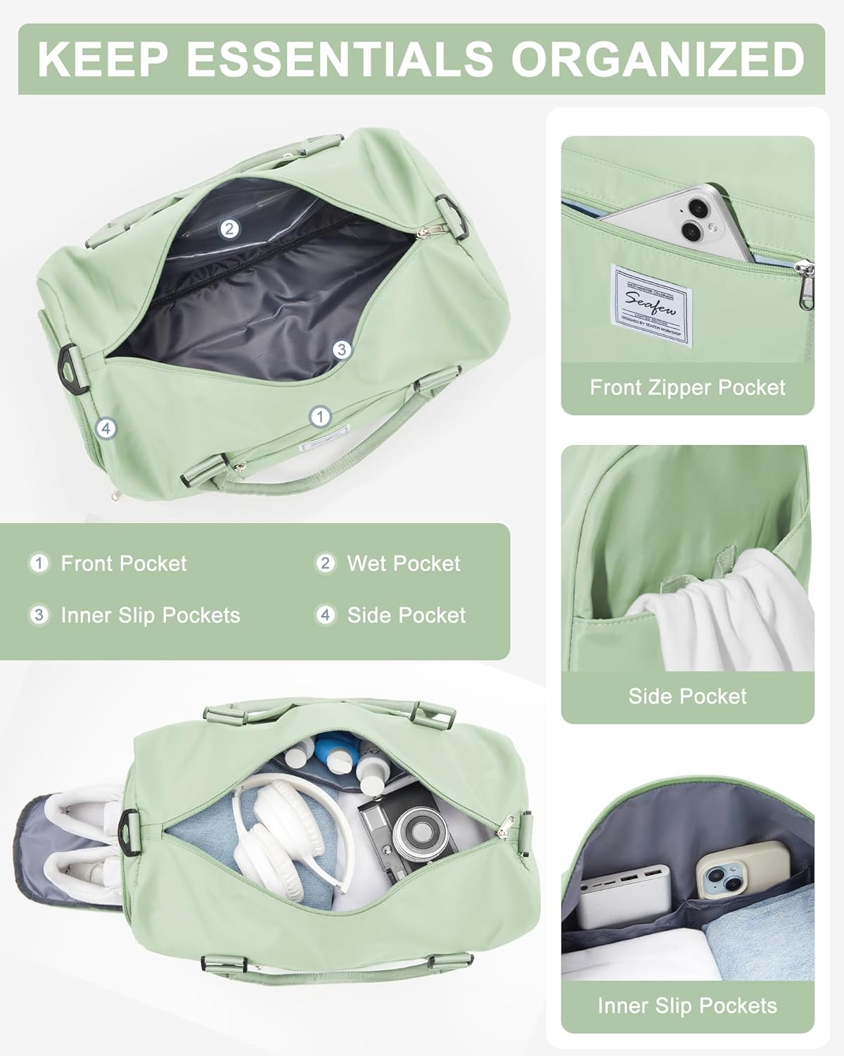 Gym Bag Womens Mens with Shoes Compartment and Wet Pocket Travel Duffel Bags for Women for Plane Sport Gym Tote Bag with Toiletry Bags Waterproof Weekend Overnight Carry on Bag Hospital Holdalls - Colors B