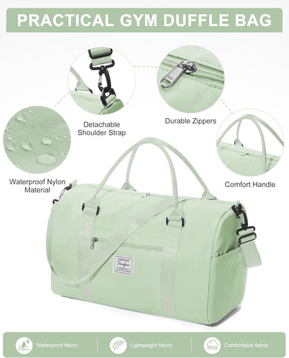 Gym Bag Womens Mens with Shoes Compartment and Wet Pocket Travel Duffel Bags for Women for Plane Sport Gym Tote Bag with Toiletry Bags Waterproof Weekend Overnight Carry on Bag Hospital Holdalls - Colors B