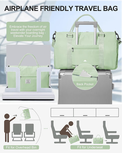 Gym Bag Womens Mens with Shoes Compartment and Wet Pocket Travel Duffel Bags for Women for Plane Sport Gym Tote Bag with Toiletry Bags Waterproof Weekend Overnight Carry on Bag Hospital Holdalls - Colors B