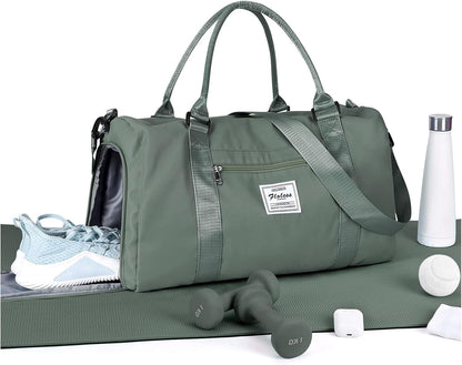 Gym Bag Womens Mens with Shoes Compartment and Wet Pocket Travel Duffel Bags for Women for Plane Sport Gym Tote Bag with Toiletry Bags Waterproof Weekend Overnight Carry on Bag Hospital Holdalls - Colors B